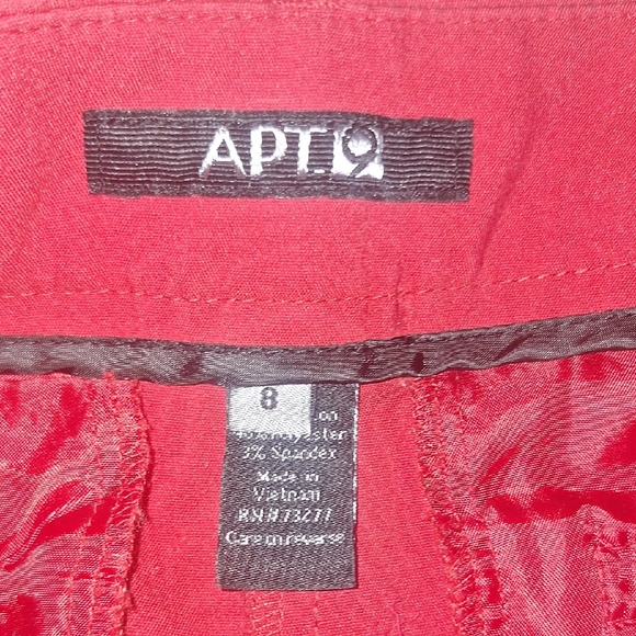 Apt. 9 Straight Leg Trousers Pants - 8 - Christmas Red - Picture 4 of 9